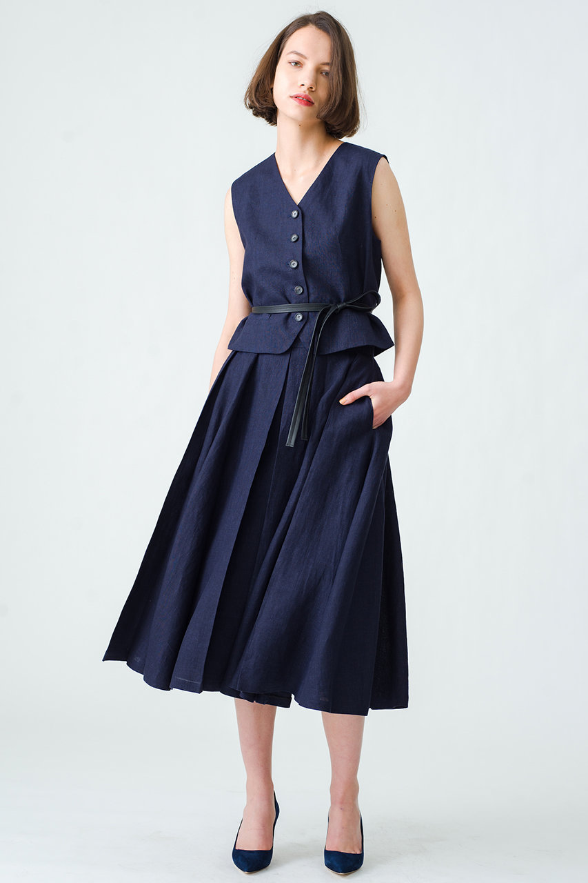 ebure(エブール)|ヴィンテージリネン プリーツスカート/ネイビー の通販|ELLESHOP・(エル・ショップ) ebure(エブール)|ヴィンテージリネン プリーツスカート/ネイビー の通販|ELLESHOP・(エル・ショップ)