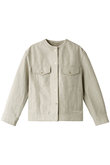 リネンコットンツイル ノーカラージャケット