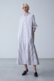 ライトコットンストライプ シャツワンピース