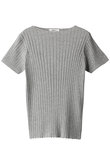 シアーコットンアセテート ハーフスリーブリブニット