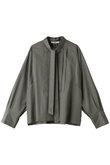 ローガンコットン クロップド丈ボウタイシャツブラウス