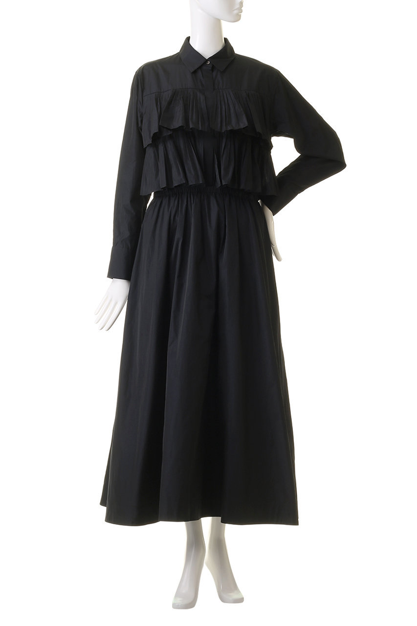 ebure(エブール)｜マイクロタフタ ウエストゴムシャツワンピース  