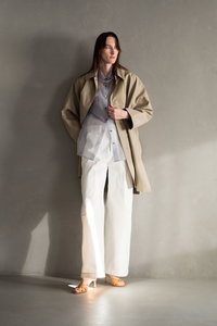 24ss ebure エブール ハイカウントシルクコットン オールインワン Ｍ ハイカウントシルクコットン コート | ebure (Women)/エブール