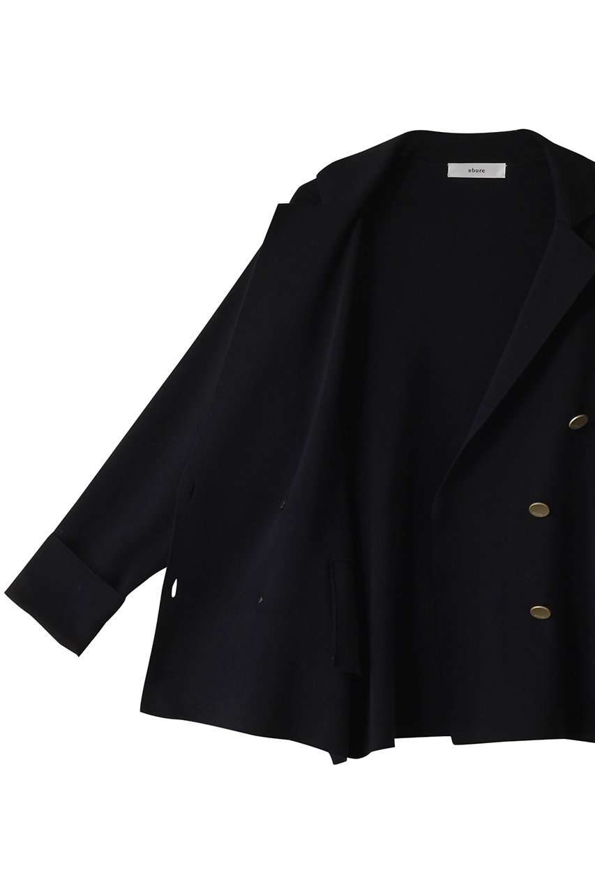 t*0様 ebure コットンシルク ニットジャケットカーディガン ネイビー ebure(エブール)｜コットンシルク ニットジャケットカーディガン