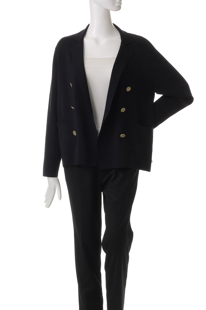 【美品】ebure エブール シルクコットン ニットジャケット　カーディガン ebure(エブール)｜コットンシルク ニットジャケットカーディガン