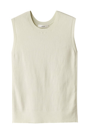 エブール EBURE Light Silk Cotton V Neck Sleeveless Knit アイボリー サイズ：Free Oversized_v-neck_knit_vest-