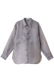 春物エブールebure シアーシャツ/シルク定価4.5万バンドカラー ebure(エブール)｜シルクオーガンジー シアーシャツ/クリーム の