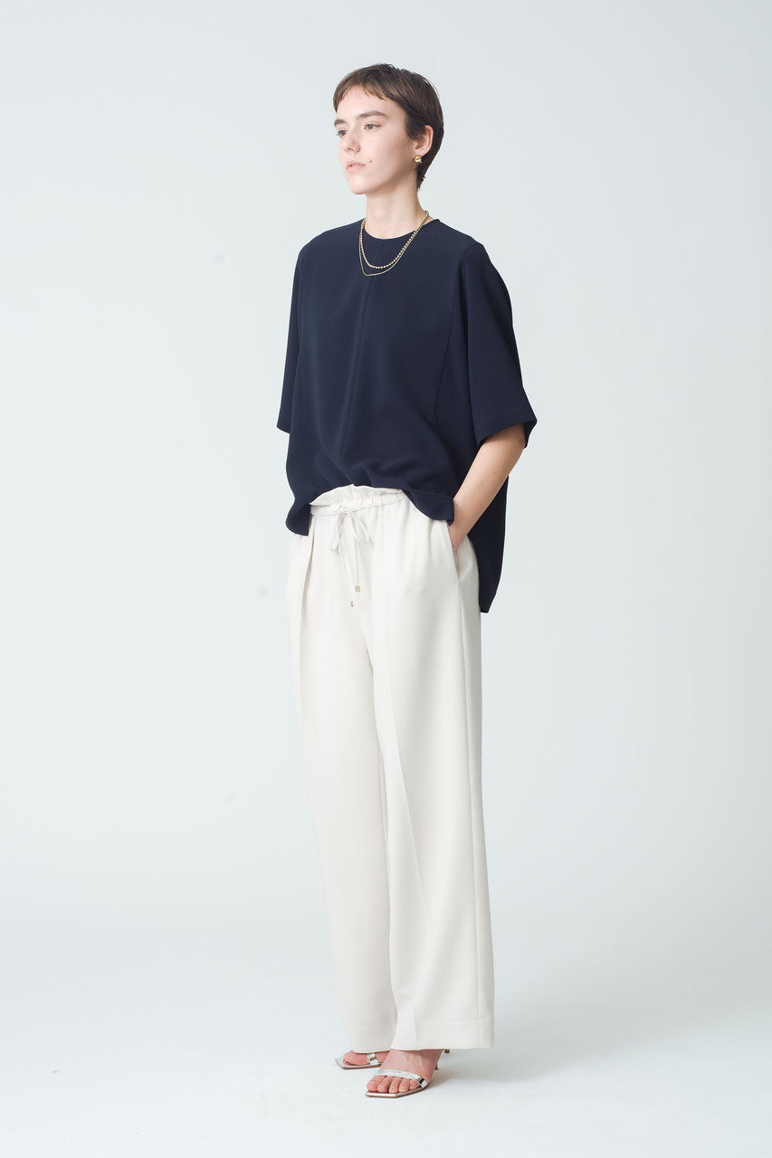 ebure ワイドストレートパンツ 36 ebure(エブール)｜ウォッシュドデニム ワイドストレートパンツ/ライト