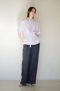 ebure(エブール)｜コットンカラーストライプ クロップド丈シャツ