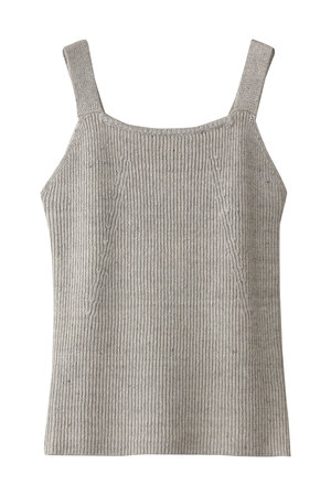 メランジカラーリネン スリーブレスニットトップス