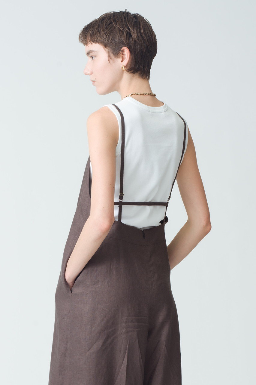 【新品】ebure ✴︎ タンクトップ ebure(エブール)｜ナローネックタンクトップ/ホワイト の通販
