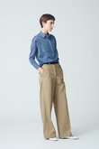 コットンチノクロス ベルト付チノパン
