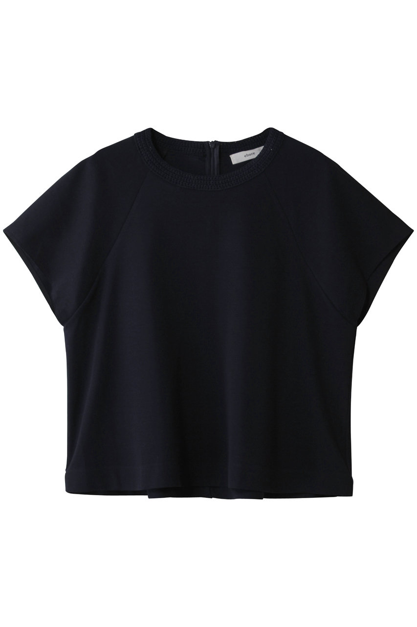 ebure クロシェパーツカノコ フレアカットソー (ネイビー, 38) エブール ELLE SHOP ebure クロシェパーツカノコ フレアカットソー (ネイビー, 38) エブール ELLE SHOP