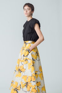 【美品】ebure エブール　リネンフラワープリント パンツ ebure/エブール｜新作入荷！ 「 エブール」の大人フラワー
