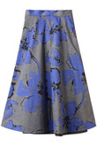 ブラッシュフラワープリント フレアスカート