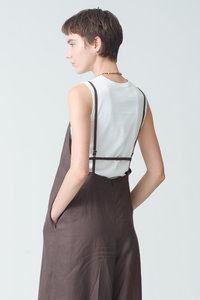 ebure エブール 40 ボタニカル　リネン　パンツ ebure(エブール)｜ボタニカルリネン ワイドパンツ/ブラウン の