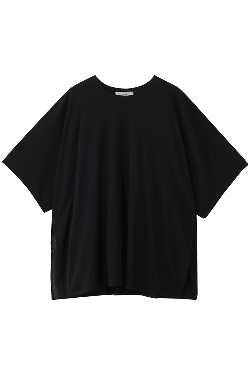 ebure ドライシアーフライス オーバーサイズカットソー (ブラック, 38) エブール ELLE SHOP ebure ドライシアーフライス オーバーサイズカットソー (ブラック, 38) エブール ELLE SHOP