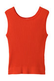 シアーコットンアセテート スリーブレスニットトップス