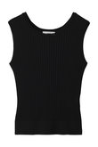 シアーコットンアセテート スリーブレスニットトップス