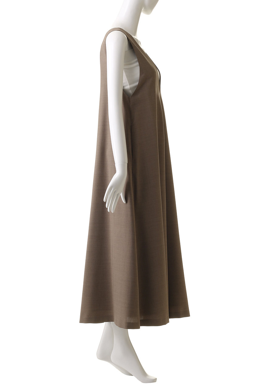 ebure(エブール)｜クリアウール 深Vネックワンピース/ライト