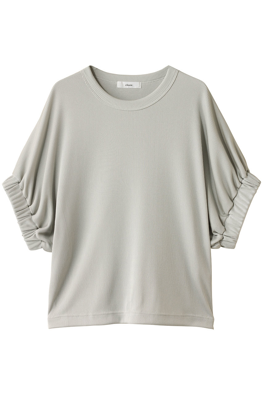 エブール/ebureのブライトテレコ ギャザーカットソー(ライトグリーン/4210900164/25FWCS01)