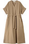 【店舗限定】オーガニックフィールドコットン ギャザーウエストワンピース エブール/ebure ベージュ