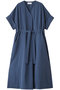 【店舗限定】オーガニックフィールドコットン ギャザーウエストワンピース エブール/ebure ブルー