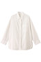 シアーコットンストライプ オーバーサイズシャツ エブール/ebure ホワイト