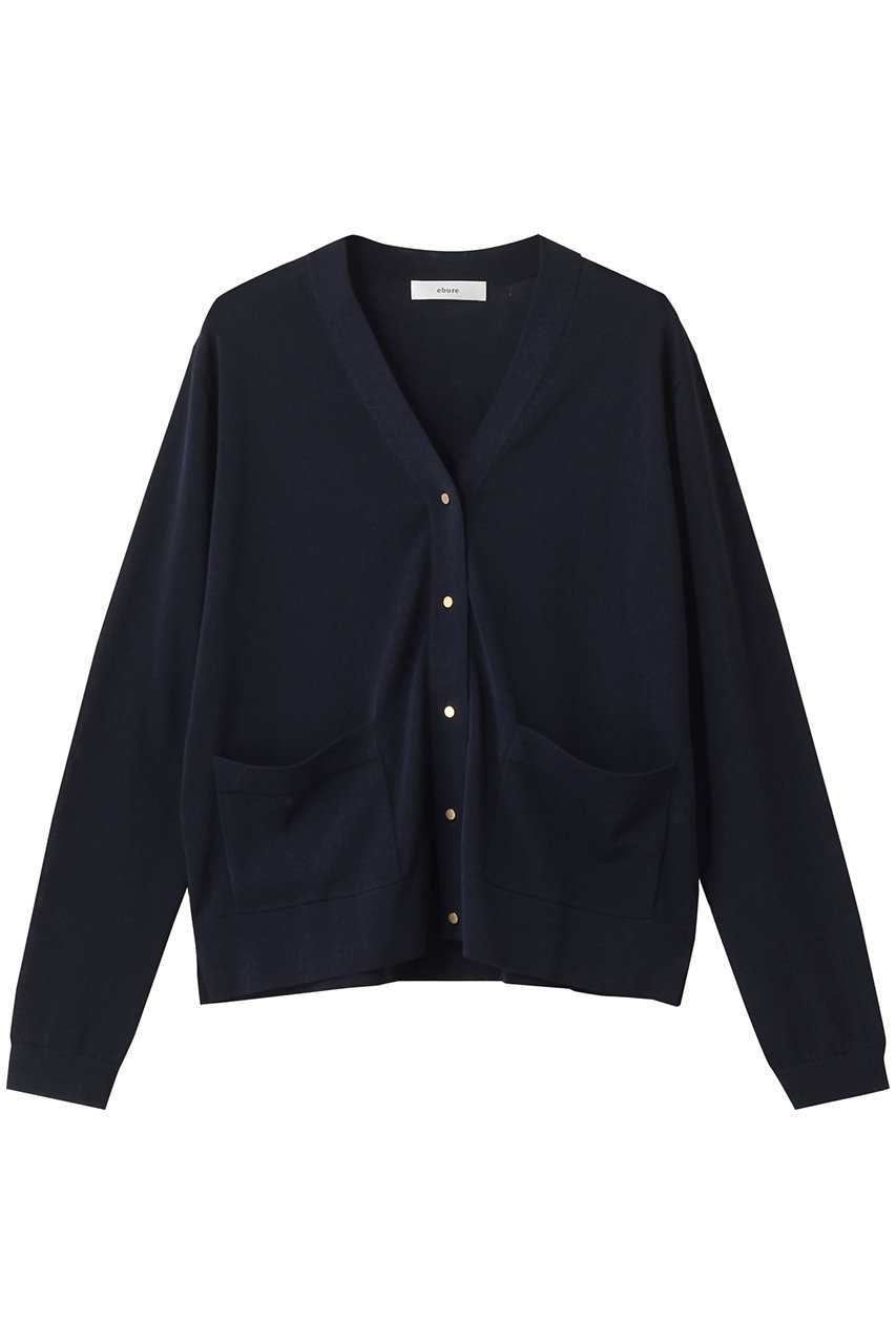 シアーコットンアセテート Vネックニットカーディガン