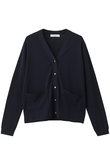 シアーコットンアセテート Vネックニットカーディガン エブール/ebure