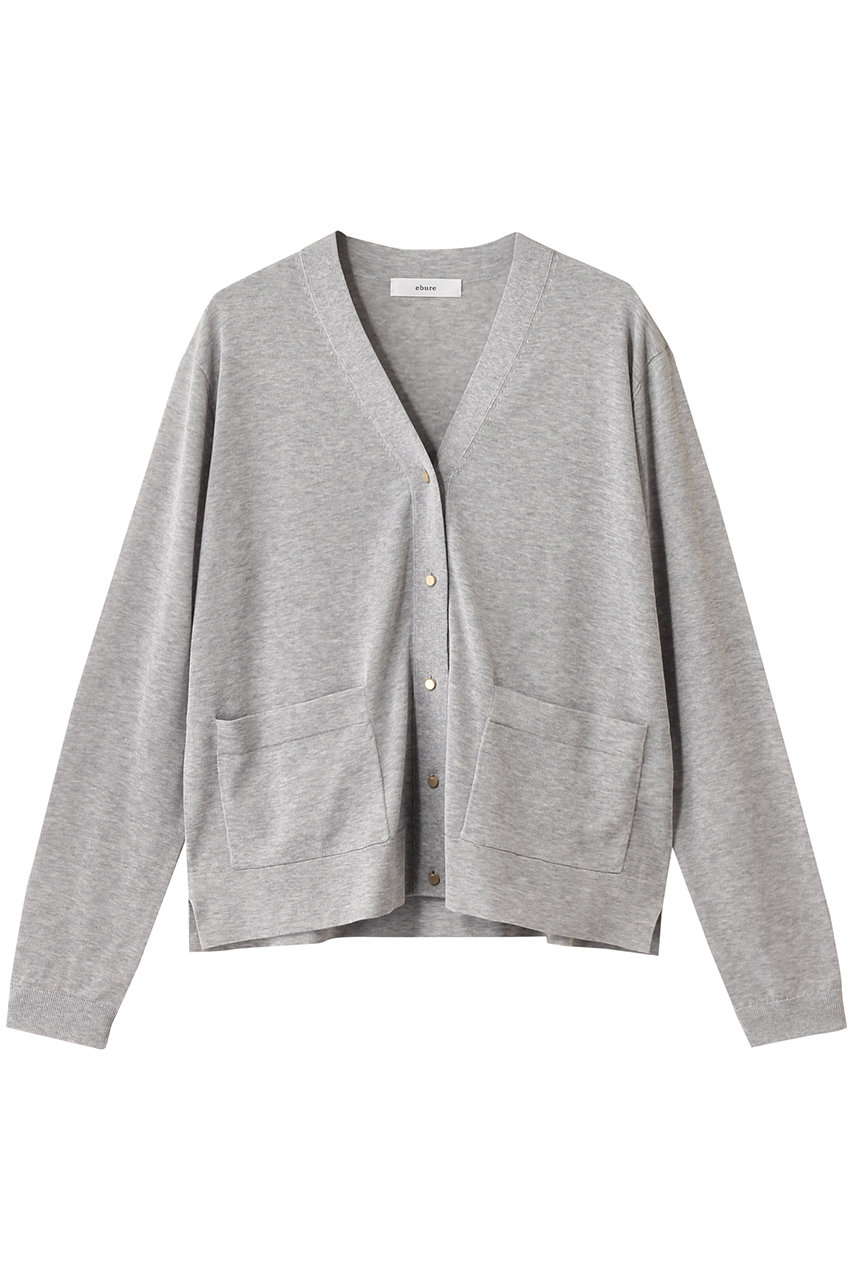シアーコットンアセテート Vネックニットカーディガン