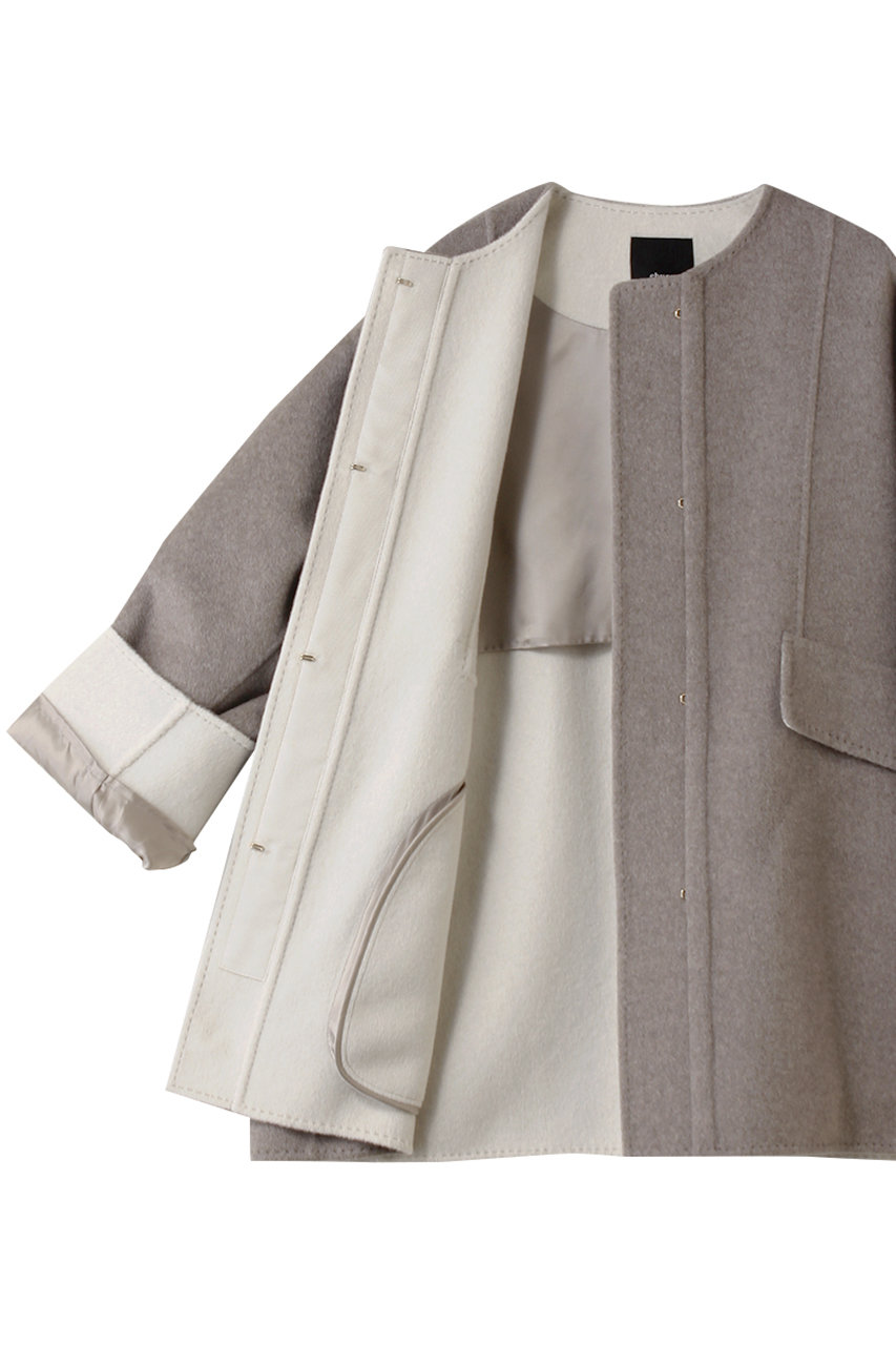 ebure(エブール)｜カシミアリバー ノーカラーショートコート