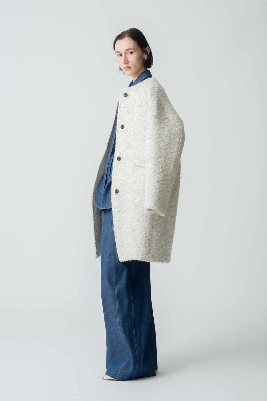 ebure(エブール)｜カラーネップアルパカツィード ノーカラーミドル