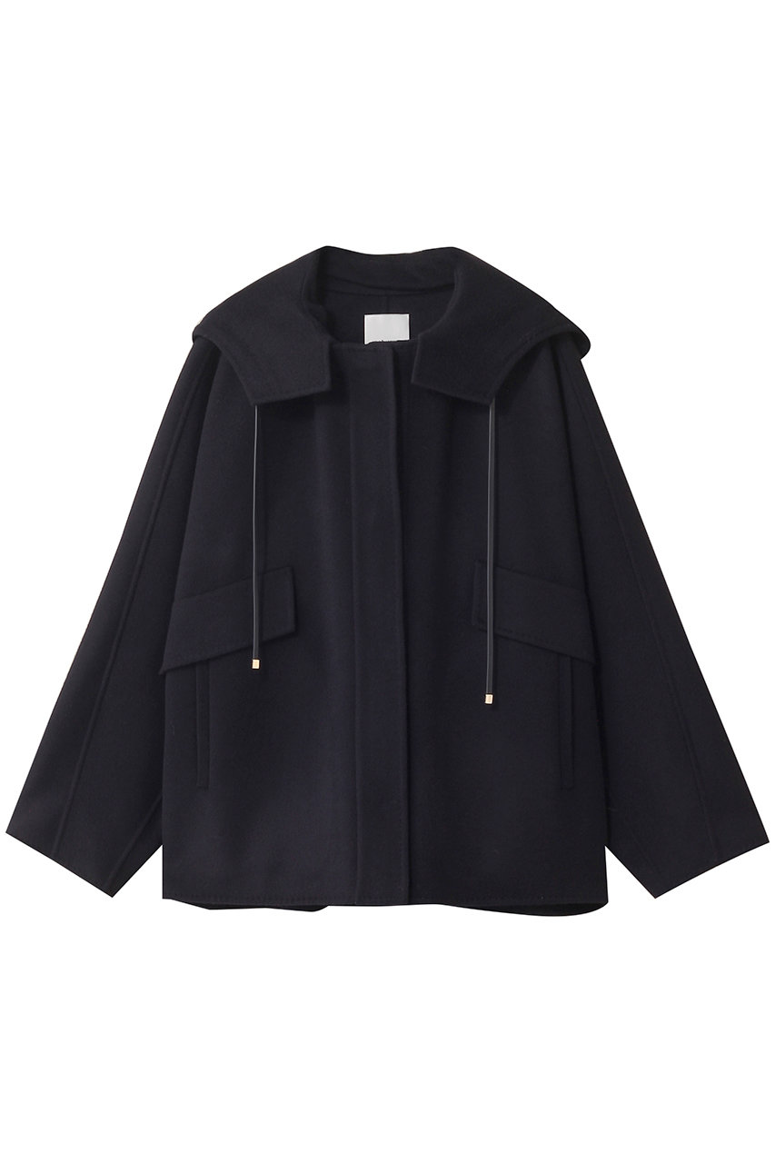 ebure リュクスシャルムビーバー ショートコート (ネイビー, 36) エブール ELLE SHOP