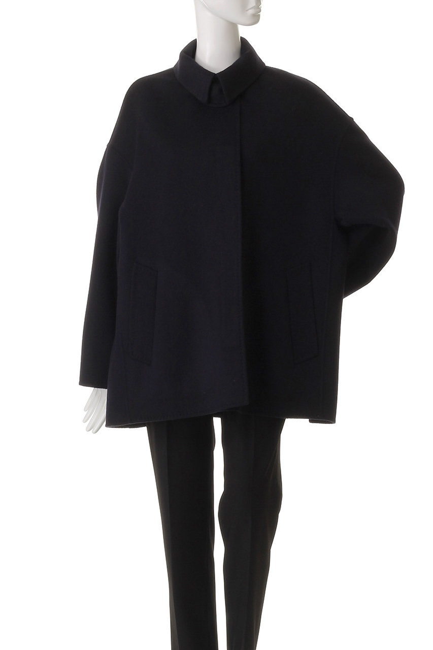 ebure(エブール) ショートコート　ブラック ebure(エブール)｜リュクスシャルムビーバー ステンカラー