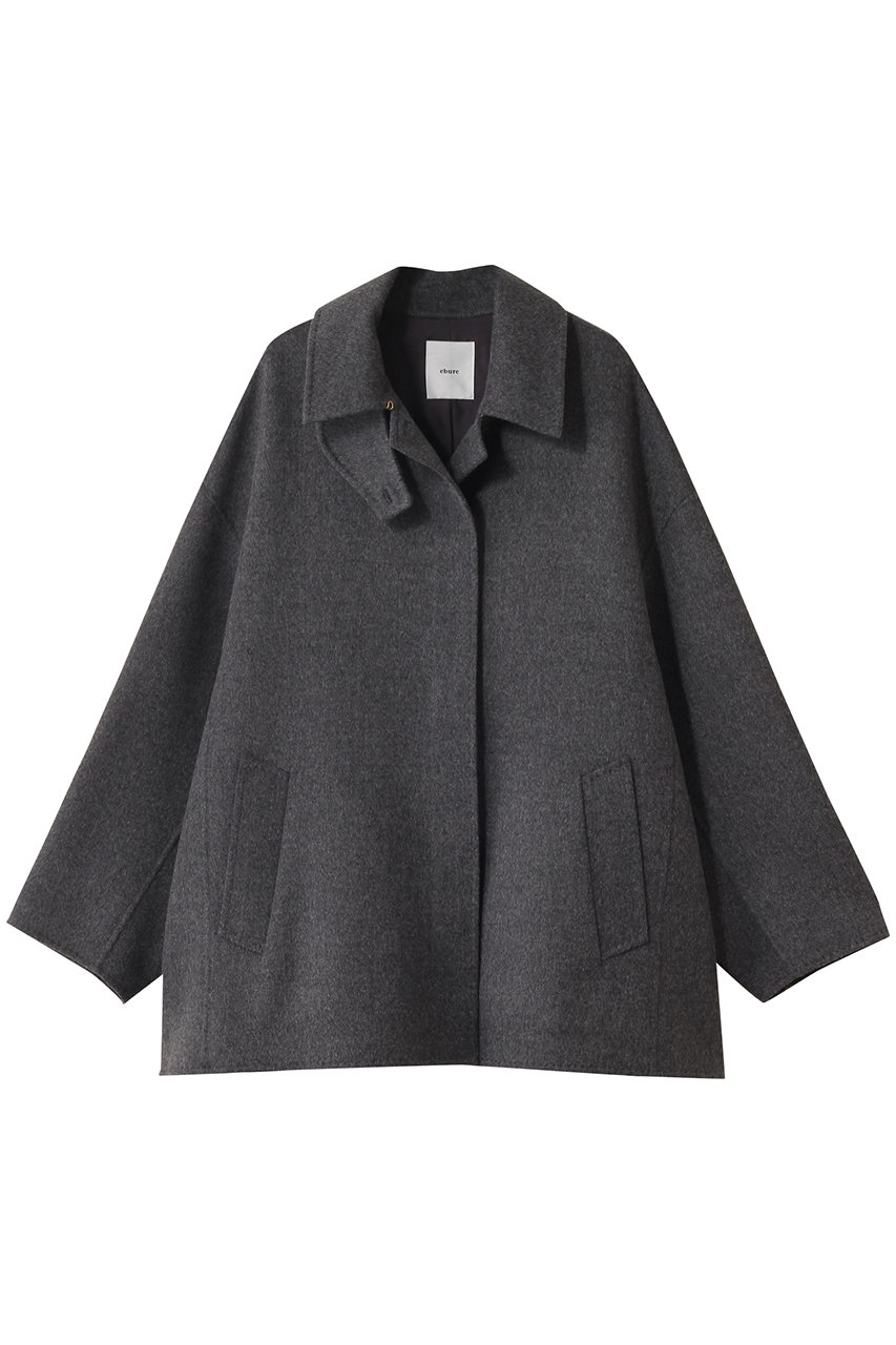 ebure リュクスシャルムビーバー ステンカラーショートコート (グレー, 38) エブール ELLE SHOP ebure リュクスシャルムビーバー ステンカラーショートコート (グレー, 38) エブール ELLE SHOP