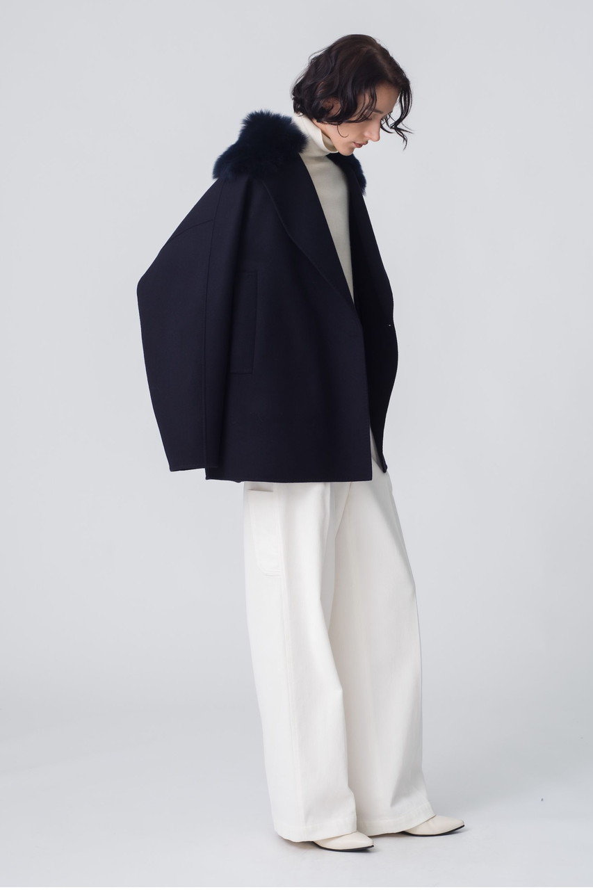 【chicchi】ebure エブール　ブルゾン　ショートコート　ネイビー chicchi】ebure エブール ブルゾン ショートコート ネイビー