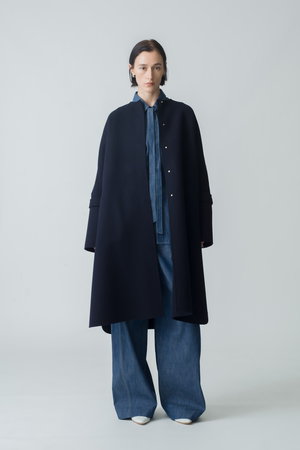 【美品】ebure ノーカラーボンディングコート エブール EBURE(エブール) ボンディングコート グレー サイズ 38｜【公式