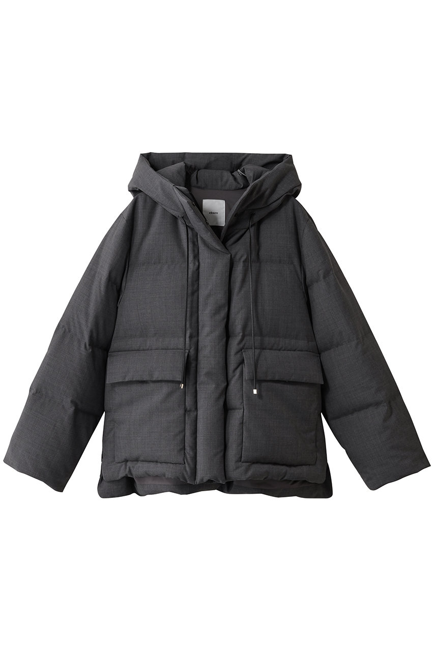 ebure フォルムダウン ショートコート (トップグレー, 36) エブール ELLE SHOP