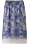 ブルーフラワーレース タイトスカート エブール/ebure ブルー
