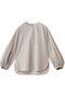 マイクロタフタ ノーカラーブラウス エブール/ebure ライトグレー