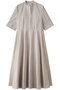 マイクロタフタ ハーフスリーブワンピース エブール/ebure ライトグレー