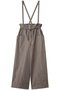 マイクロタフタ サスペンダーワイドパンツ エブール/ebure ライトブラウン