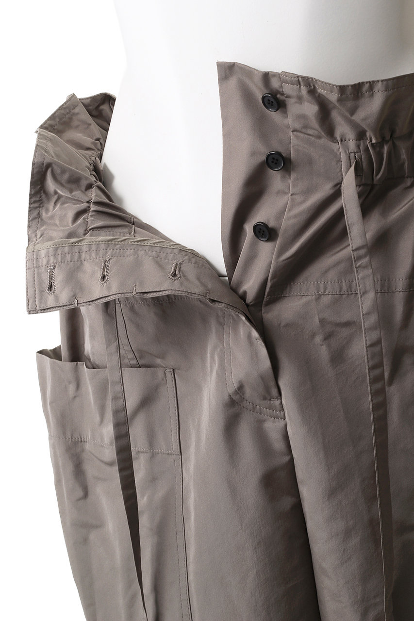 ebure(エブール)｜マイクロタフタ サスペンダーワイドパンツ/ライト