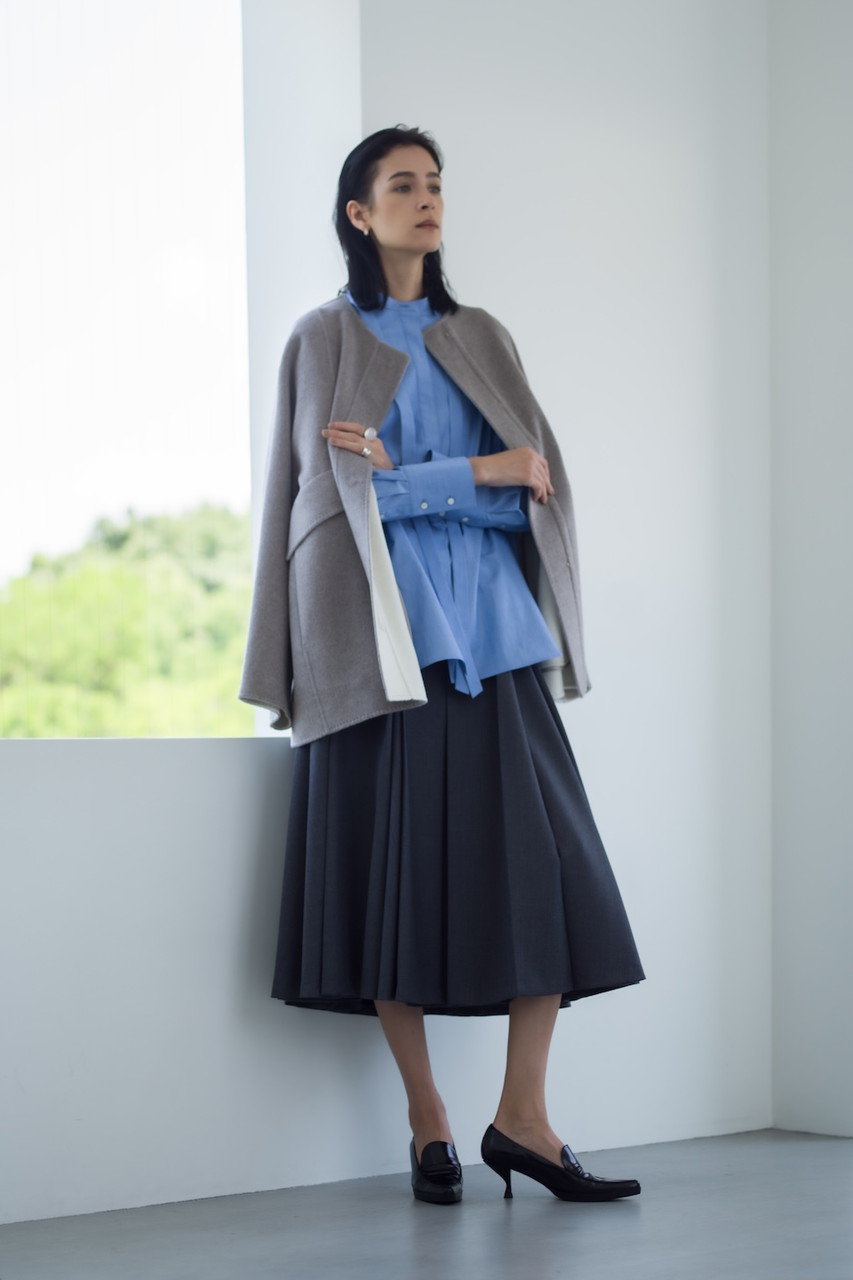 ebure(エブール)|エッセンシャルコットン バンドカラーシャツ/ライト ebure(エブール)|エッセンシャルコットン バンドカラーシャツ/ライト