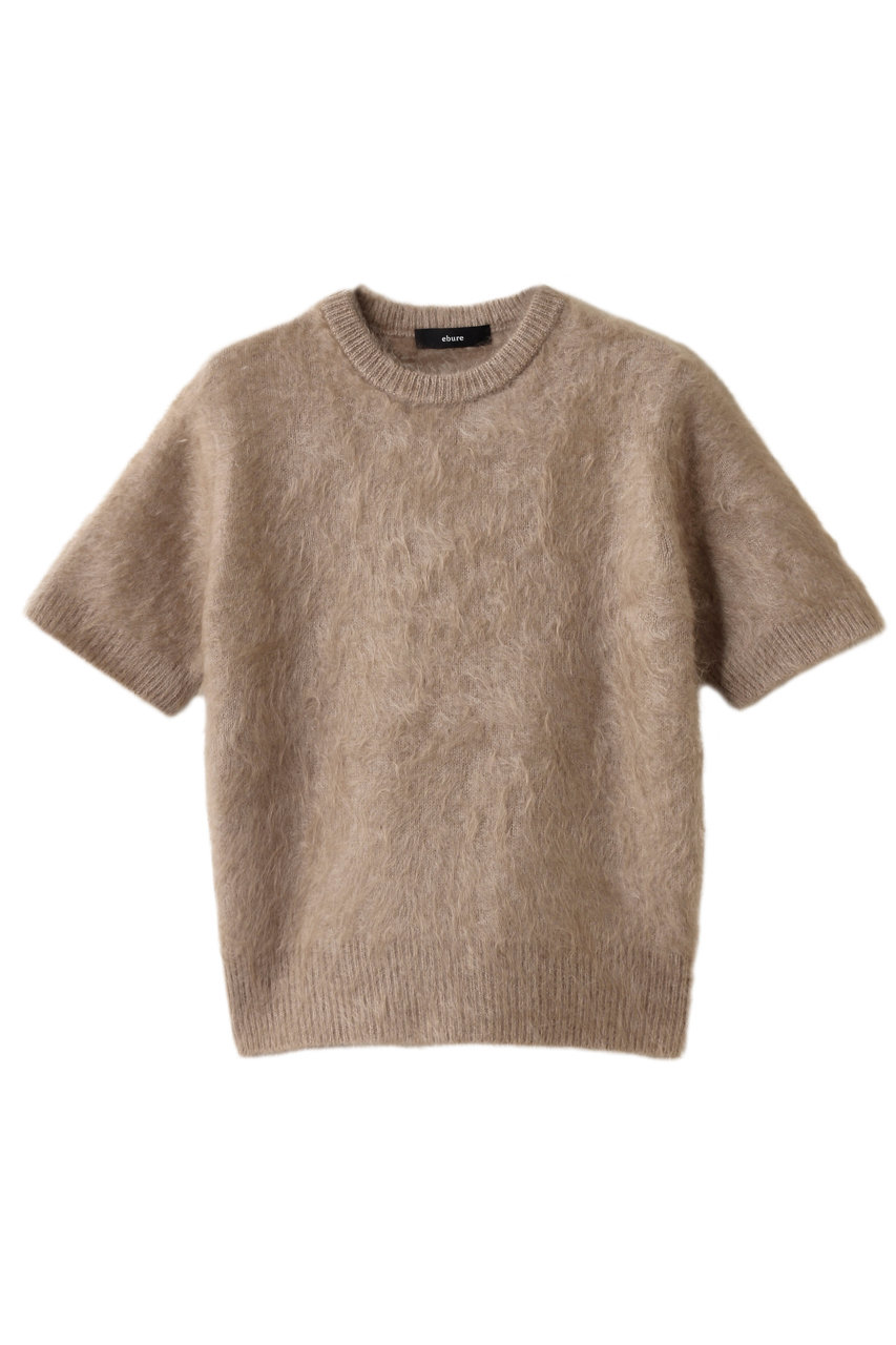 ebure カシミアファーニット ハーフスリーブトップス (ベージュ, 38) エブール ELLE SHOP ebure カシミアファーニット ハーフスリーブトップス (ベージュ, 38) エブール ELLE SHOP