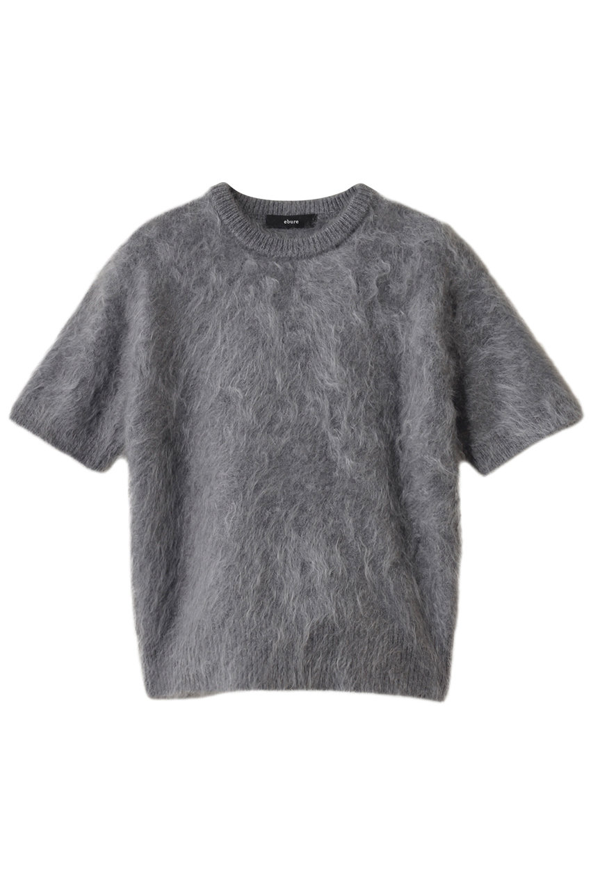 ebure カシミアファーニット ハーフスリーブトップス (トップグレー, 38) エブール ELLE SHOP ebure カシミアファーニット ハーフスリーブトップス (トップグレー, 38) エブール ELLE SHOP
