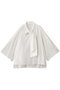 【店舗限定】ブライトシアー ボウタイブラウス エブール/ebure ホワイト