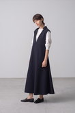 【店舗限定】ドライ2WAYウール シャツカラージャンパースカート