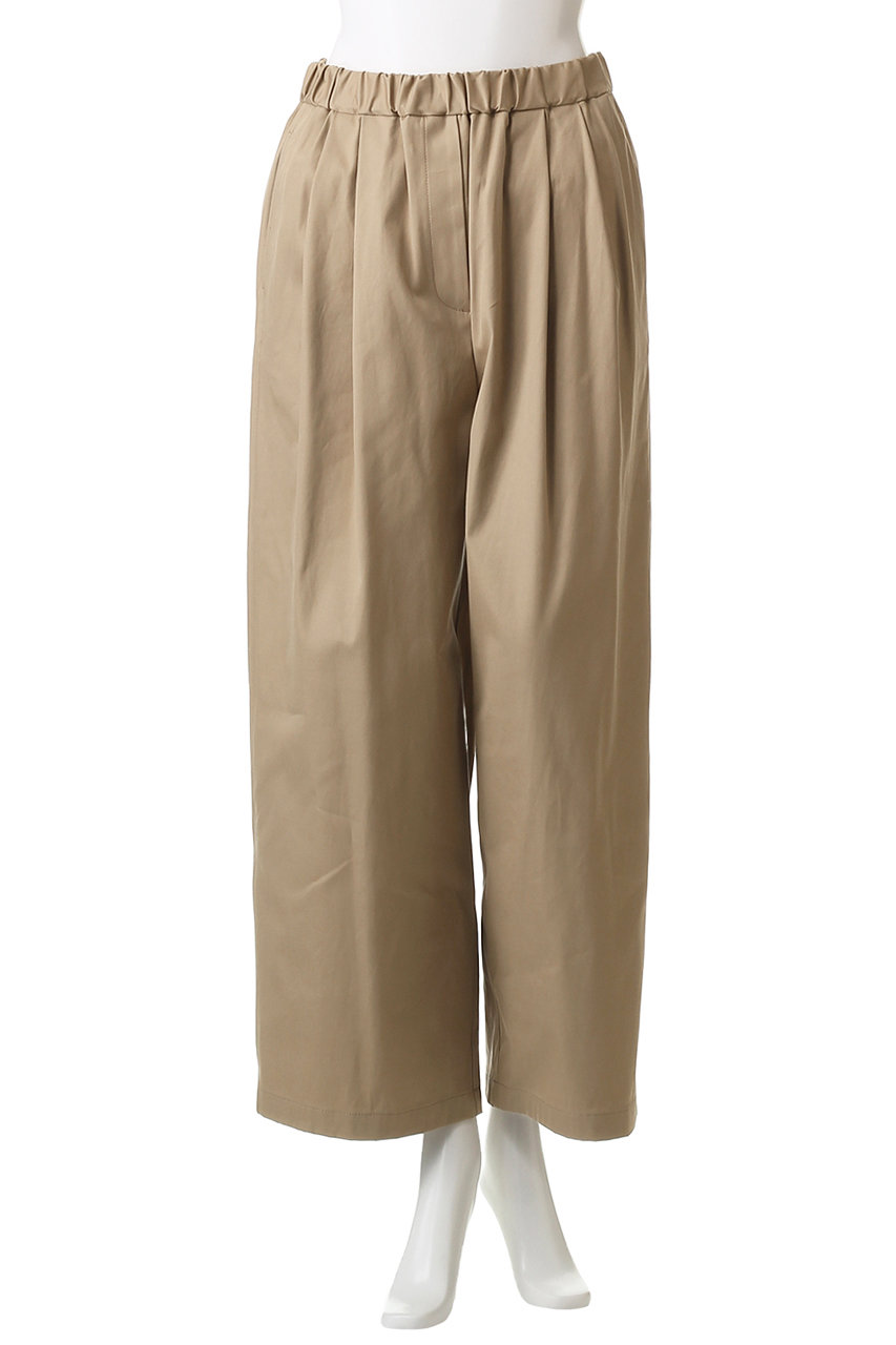 【ebureエブール】ハイカウントドラウールタックテーパードパンツ　ベージュ36 ebureエブール】ハイカウントドラウールタックテーパードパンツ ベージュ36